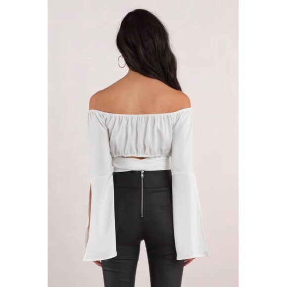 TOBI KNOCK IT CROP TOP - WHITE SIZE S - Picture 4 of 4